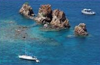 indians on the coast line of Norman Island in the British Virgin Islands