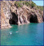 the caves - on the coast line of Norman Island in the British Virgin Islands