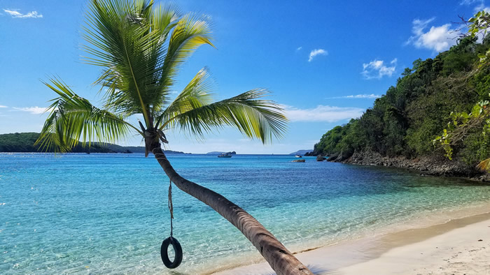 Cinnamon Bay St. John Caribbean Blue Boat Charters from St. Thomas, USVI